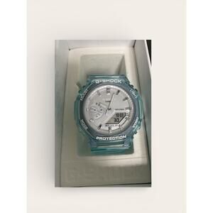 G-Shock GMAS2100SK2 Analog/Digital 42 mm Ocean Blue Clear Band/Silver Face-NEW